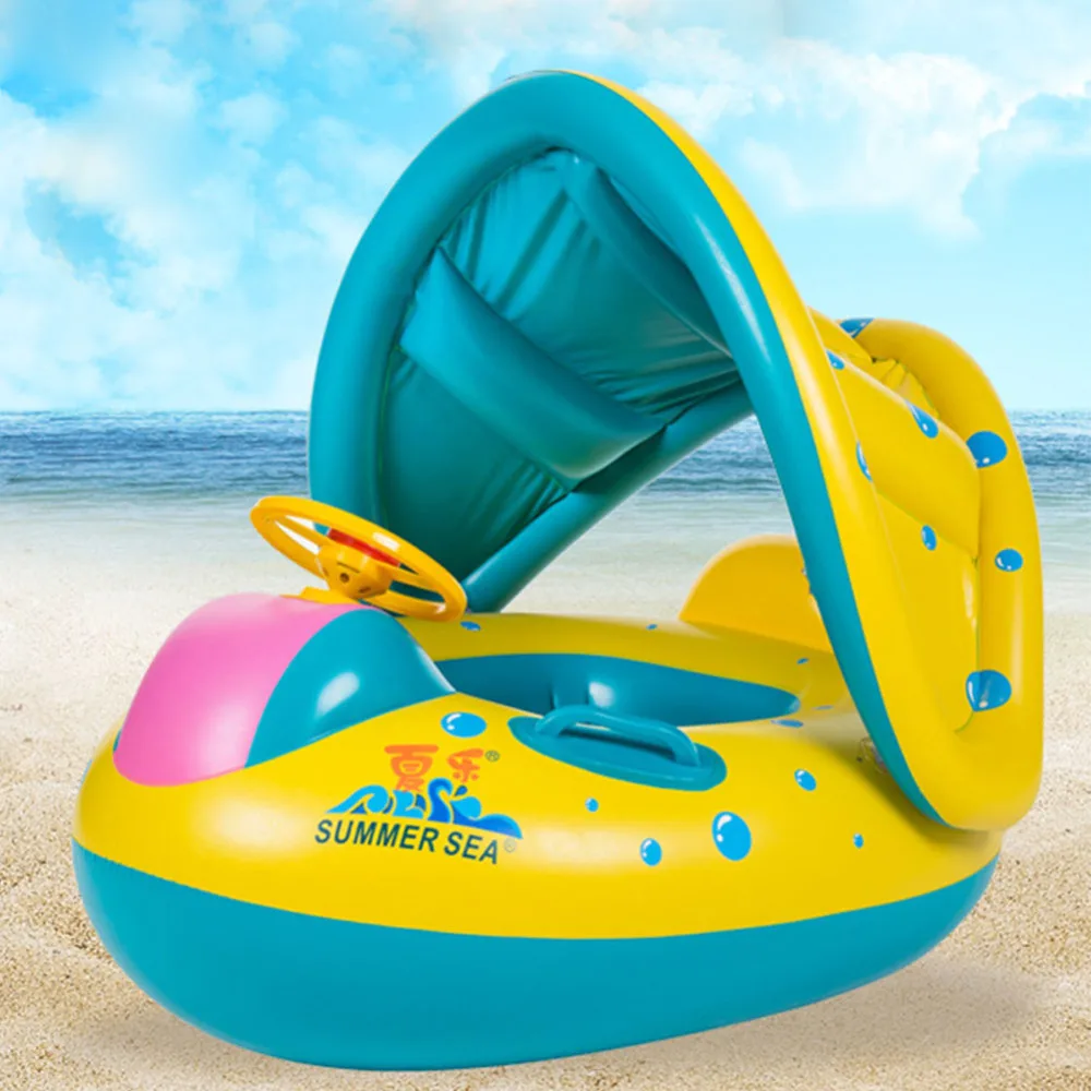 Baby Kids Summer Safety Swimming Ring Inflatable Swan Swim 